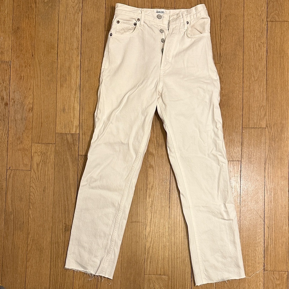 Agolde 90's Pinch Waist High Rise Straight w/ frayed hem- Size 24 - Picture 2 of 6